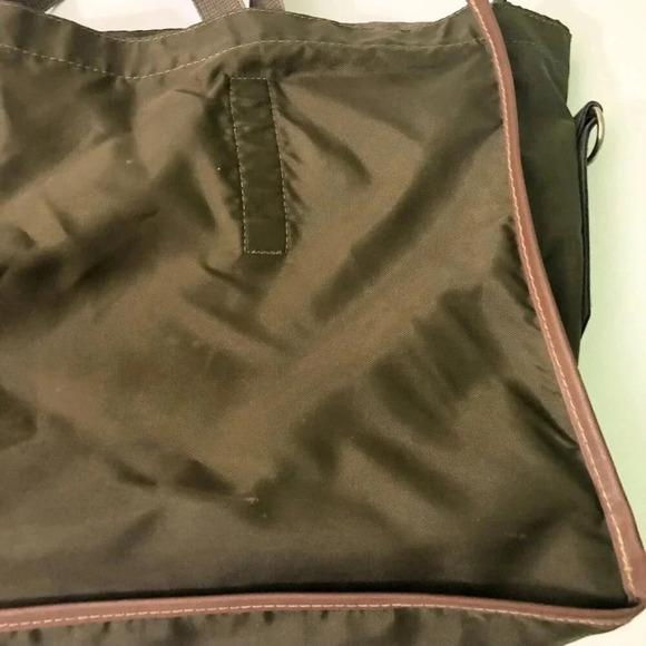 Vintage Lark Tote Nylon Bag Leather Trim 17 Inch  Bag Taiwan - Picture 8 of 16